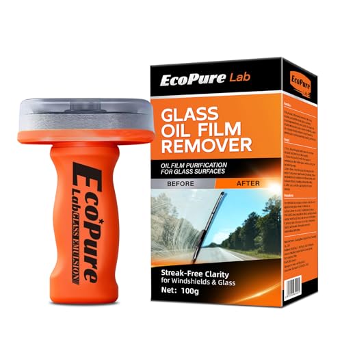 EcoPure Lab Glass Emulsion Cleaner Car Oil Film Remover Windshield Oil Film Remover for Car Windows Auto Glass Cleaner Improves Windshield Clarity for Safe Driving Crystal Clear View(1PCS)