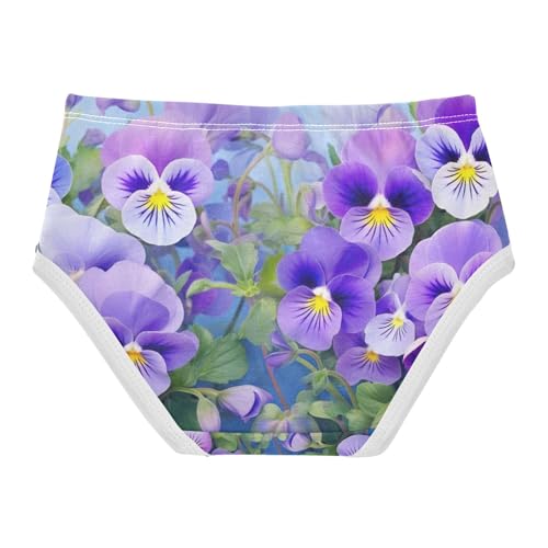Pansy Flower Purple Toddler Girls Underwear, Underwear for Girls, 2T–8 Years2
