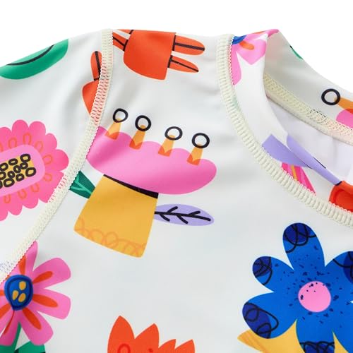 Image of UMELOK Toddler and Little Girls Rash Guard Sets with Bikini Bottoms Swimwear