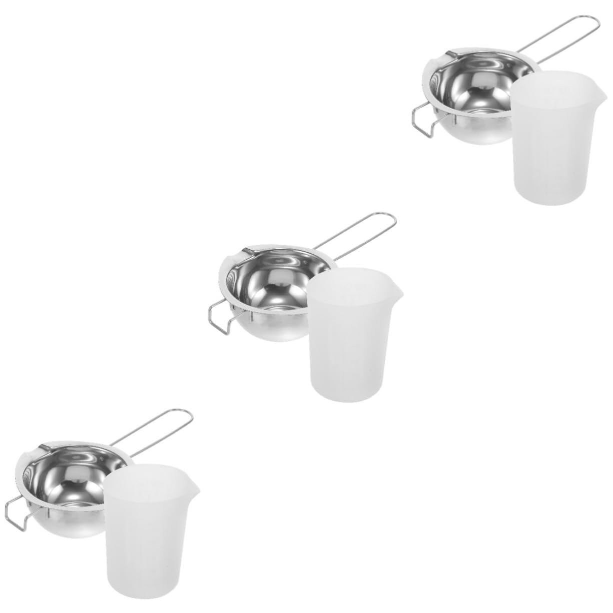 HAPINARY 3 Ensembles Kit de Fabrication de Bougies de Pot pour Fondre Cire avec Tasse Mesure pour DIY Artisanat