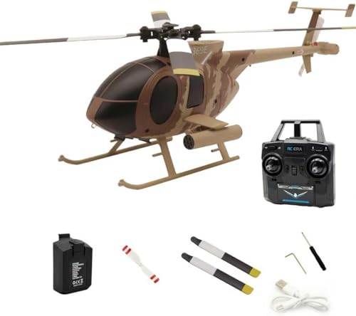 RC ERA C184 MD500 - Helicóptero teledirigido con sensor de flujo óptico, mantenimiento de altitud y estabilización de giroscopio de 6 ejes, 2,4 GHz, 4 canales, para adultos