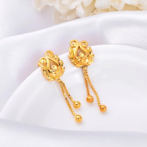 Image of ZAVYA 925 Sterling Silver Cubic Zirconia Circular Gold Plating Earrings | | Gift for Women and Girls | With Certificate of Authenticity and 925 Hallmark