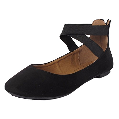 Women's Classic Glitter Ballerina Flats with Elastic Crossing Straps Casual Yoga Ballet Slip On Loafer Shoes - Image 4