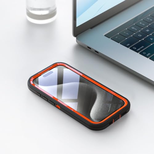 Image of for iPhone 16 Pro Case [6.3 inch], Heavy-Duty Tough Rugged Shockproof Drop Protective Cover Phone Cases, Black+Orange