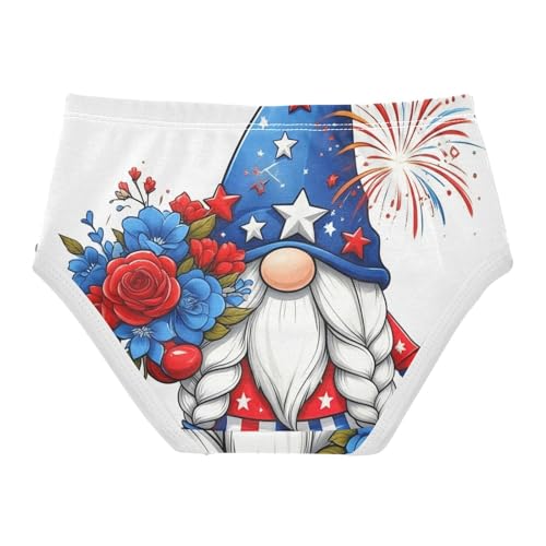 Toddler Underwear Custom 2t Cotton Little Girl Panties Aesthetic Briefs Girls Undies Cute Gnome USA 4th July2