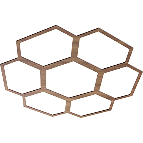 Image of Ekena Millwork 38 inchOD x 13 3 /8 inchID x 3 /8 inchT Florin Wood Fretwork Pierced Ceiling Medallion, Walnut