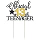 Tyqour Official Teenager 13 Cake Topper 13. Geburtstag Jungen Mädchen Deko Gold Schwarz Official Teenager 13th Birthday Cupcake Toppers Offiziell Teen Glitter für 13. Geburtstag Kuchen Dekoration