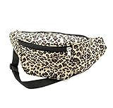 riñonera leopardo mango Cierre de cremallera: perfecto para vacaciones, trabajo, senderismo, caminar, etc.