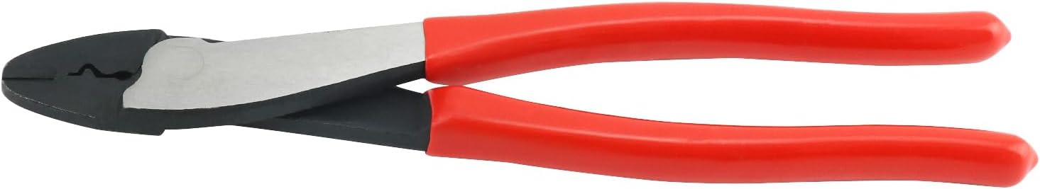 QWORK Wire Crimping Tool, 10" Steel Cable Wire Electrical Cutter Crimper Crimping & Cutting Pliers for 10~22 AWG Insulated and Non-Insulated Terminals and Connectors