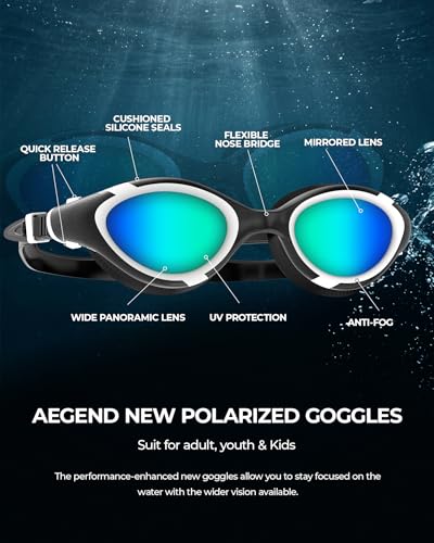 Aegend Kids Polarized Swim Goggles Swimming Pool Goggles for Kids 6 14 Anti Fog Anti UV No - image 7