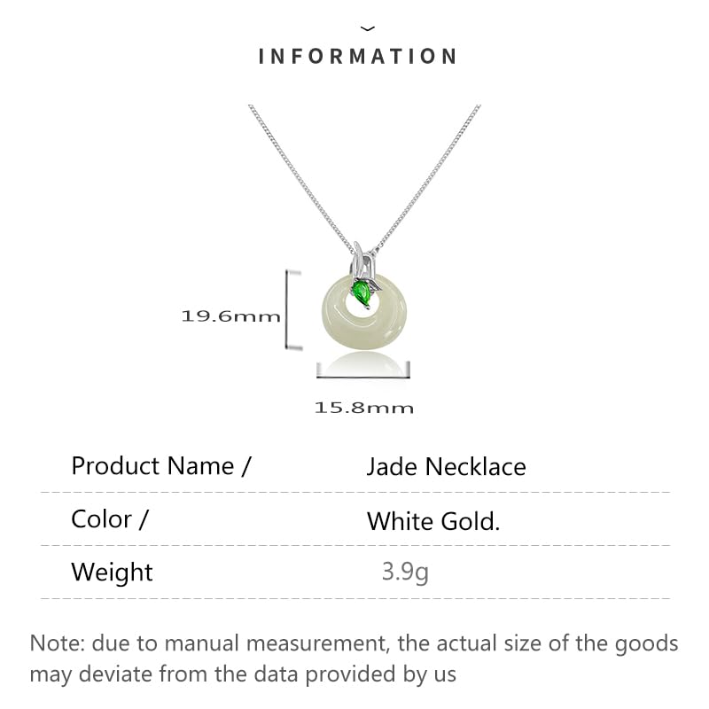 14K Gold Peaceful Pendant Necklace, Natural Hetian Jade and Moissanite Necklace, Chinese Style Jewelry Gift for Women2
