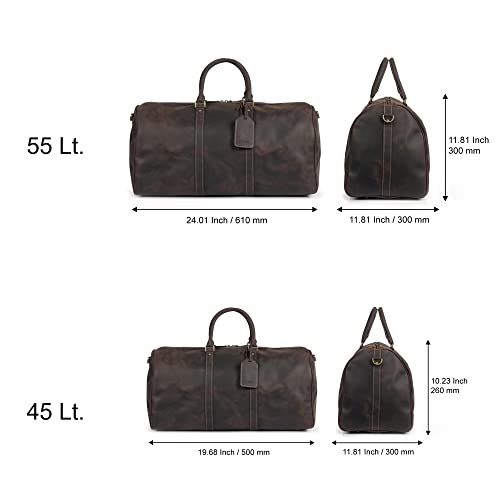 Sac de sport en cuir véritable Londo châtaigne, le cadeau de voyage durable par excellence