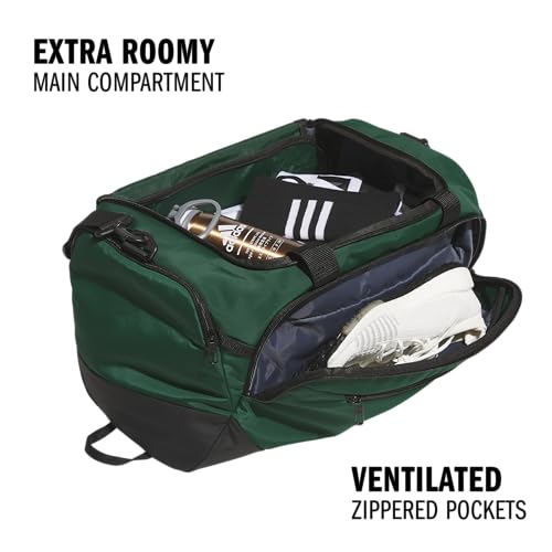 Image of adidas Defender 5 Duffel Bag for Sports, Gym and Travel, Team Dark Green, OSFA