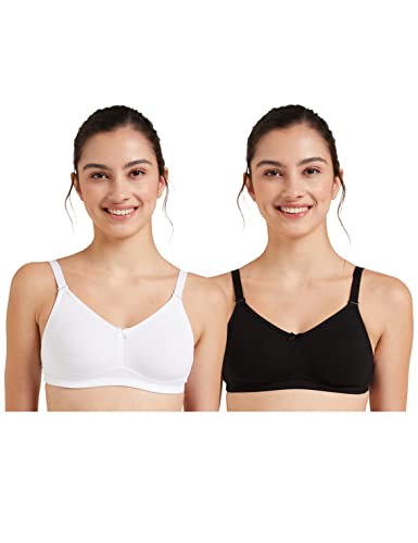 Amazon Brand - Symbol Women's Casual Backless Bra (SYMBRABKLS01_Black-White_Large)