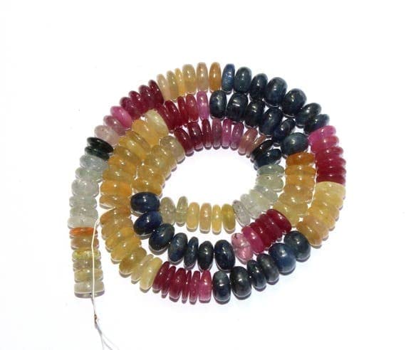 Perles saphir naturel multicolore haut de gamme pour bijoux de luxe LKBEADS