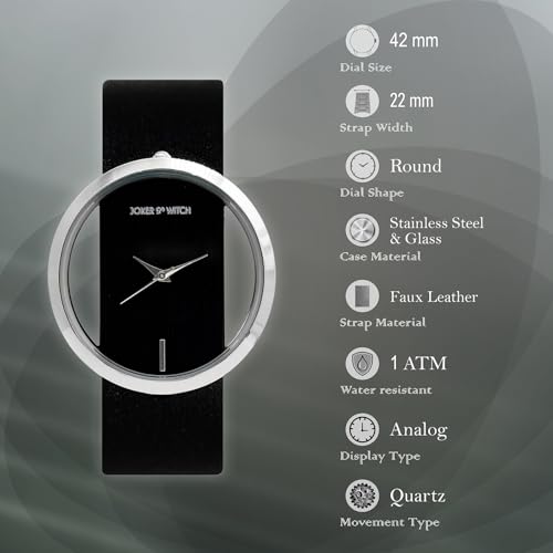 Image of Joker & Witch Faux Leather Minimal Transparent Dial Pu Analogue Watch For Women