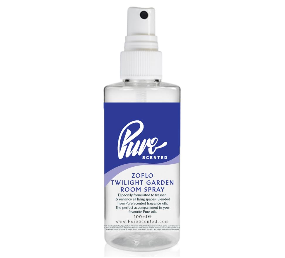 Pure Scented 100ml Room & Fabric Sprays Suitable For Home, Car, Caravan, Work, Gym Bags, Odour Eliminators (1 x 100ml, Zoflo Twilight Garden)