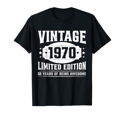 Vintage 1970 Limited Edition Classic Year Men Women Birthday Camiseta