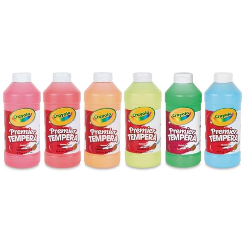 Crayola Premier Tempera Fluorescent Paint Bundle Set of 6