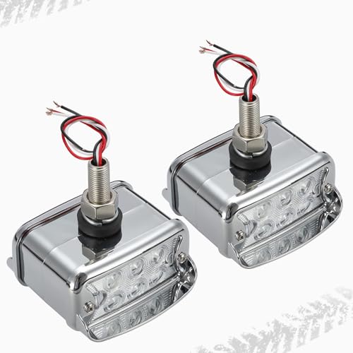 Luces de posición intermitentes Unifizz para camiones Peterbilt con soporte cromado de 12 LED