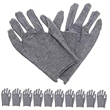 BELLIFFY 12 Stück Graue Baumwollhandschuhe Arbeitshandschuhe Rutschfest Atmungsaktiv Vielseitig...