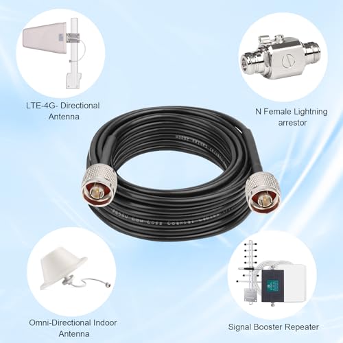 Câble d'extension coaxial N mâle vers N mâle de 10 m RG58 50 Ohm
