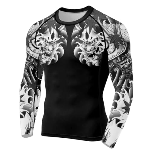 Samurai Ranked Rash Guard Men’s Long Sleeve Compression Shirt Designed for BJJ MMA, and All Combat Sports2