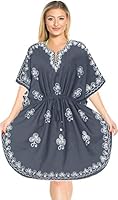 Algopix Similar Product 9 - LA LEELA Womens Midi Caftan Beach