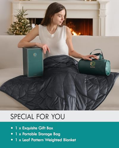 Image of Kaisa Weighted Lap Blanket 5 lbs 41 inch x 53 inch, Cozy Luxury Crystal Velvet Small Weighted Blanket for Adults, Portable Travel Weighted Blanket for Relaxation, All-Season Blanket, Machine Washable, Gray