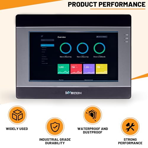 Image of CNCTOPBAOS 7 Inch Wecon IN1071 HMI Human Machine Interface,PI Studio Industrial Display Screen TFT Touch Screen with RS232 /422 /485 Serial Port,USB 24VDC 128MB Flash 64MB RAM for Industrial Automation