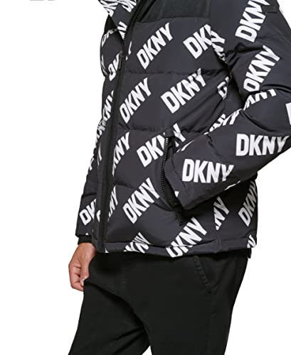 Image of DKNY Men's Mixed Media Quilted Puffer Jacket