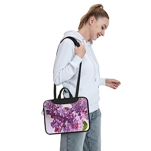 Maletín portátil con diseño flores moradas 13 pulgadas miniatura 7
