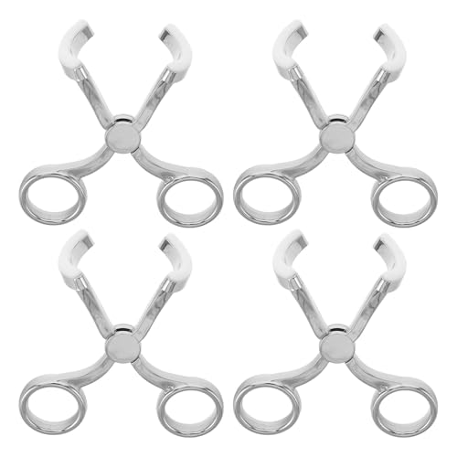 CIYODO Outil de Retrait Lentilles de Contact Invisible 4 Pièces, Applicateur Pratique Antidérapant en Argenté, Accessoire pour Port Quotidien et Voyage, Kit Outils Insertion