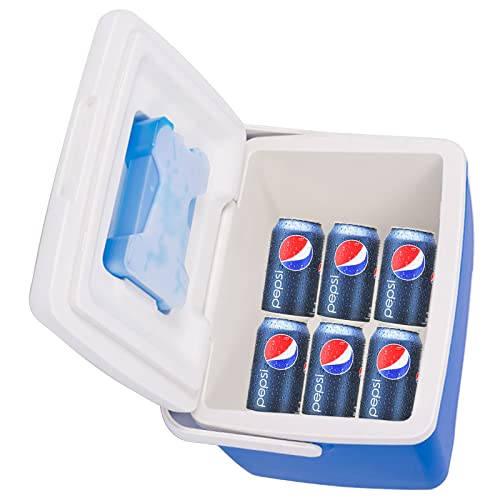 8 Liter Cooler, 2-3 Days Ice Retention,Chiller Series Insulated Portable Cooler, Ice Retention Hard Cooler With Heavy Duty Handle (Blue, 8L) #TOP7