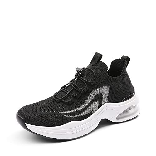 DREAM PAIRS Women's Walking Sneakers, Slip-on Air Cushion Slip Resistant Tennis Shoes - Breathable Upper - Removable Insole - Casual Gym Workout Nurse Restaurant Work Shoe
