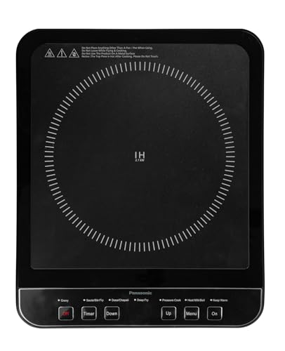 Image of Panasonic KY-A112AKFD -Induction Stove 2100 Watts | Automatic Voltage Regulator and Safety Cut Off | Up to 8 Hours Cooking Time |7 Indian Preset Menus | Wider Cooking Area |1 Year Warranty, Black