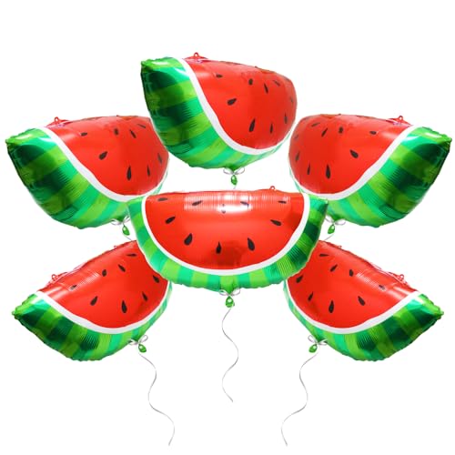Image of Tropical Summer Party Cartoon Fruit Watermelon Balloon, Jumbo Watermelon Slice Mylar Balloons For Birthday Baby Shower Wedding Carnival Festival Hawaiian Beach Party Decorations Supplies