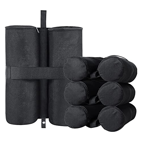 Lot de 4 pieds de pavillon, pieds de sable pour tonnelle, double couture, sac de sable, poids pour stabilisation pour tonnelle, tentes de jardin, chapiteaux de fête, noir