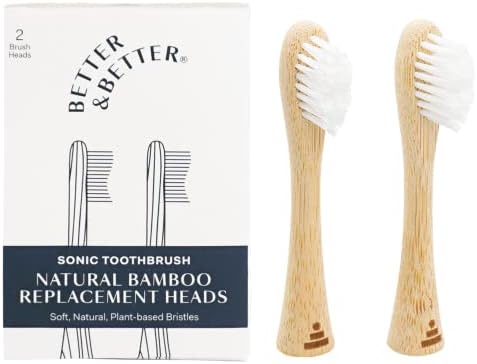 Better & Better Bamboo Sonic Toothbrush Replacement Heads, Fits B...