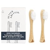 Better & Better Bamboo Sonic Toothbrush Replacement Heads | Replaceable Bamboo Sonic Brush Heads w/Soft, Plant-Based Bristles for High-Polish, Gentle Clean | Whitens Surface Stains & Removes Plaque