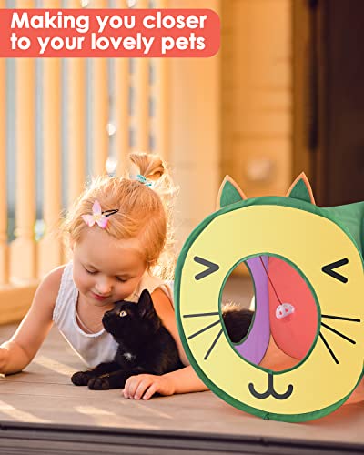 Bissap Pop Up Cat Cube, Collapsible Cat Hideouts Play House Peek Too Cat Cave Tent with 3 Holes for Indoor Outdoor Kittens Cats Puppies Rabbits Hideaway Bed Toy - Thumbnail 5