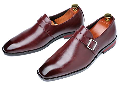 Santimon Mens Dress Shoes Moccasins for Men Slip On Leather Monk Straps Shoes Smoking Slipper Classic Vintage Loafers4