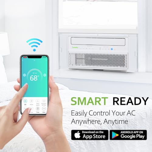 Image of Hykolity WiFi Enabled 10,000 BTU Smart Inverter Window Air Conditioner, 32 dBA Ultra Quiet AC Unit, Energy Efficient Cools up to 450 Sq.Ft, with Remote, Auto /Cool /Fan /Dry /Sleep Modes & 24H Timer