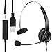 Price comparison product image USB Headset & 3.5mm Jack Phone Headphone 2 in 1,HUET PC Headphone with Microphone Noise Cancelling & Audio Controls,Call Center Single Ear Headset for Skype Gaming Softphone, Online Conference