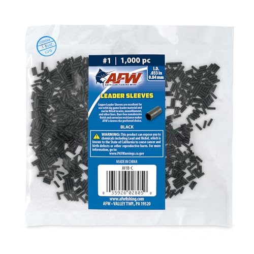 AFW American Fishing Wire Single Barrel Crimp Sleeves, Size #1/.033",