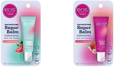 Bundle of eos 24H Moisture Super Balm- Watermelon Frose + Honey Apple: Lip Mask, Day or Night Lip Treatment, Made for Sensitive Skin