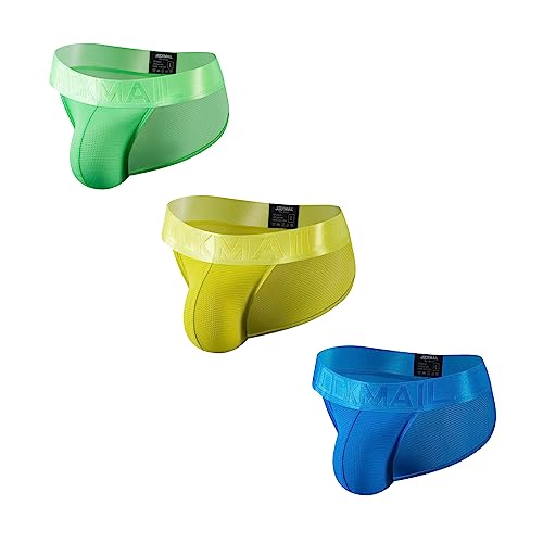 JOCKMAIL 3PCS/Pack Men Briefs Underwear Low Rise Athletic Underwear Mens Briefs Underwear Pack