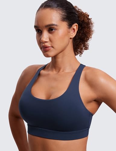 Image of CRZ YOGA Naked Feeling Strappy Sports Bras | Medium Support, Removable Pads, Yoga, Sleek, Scoop Neck, for Women