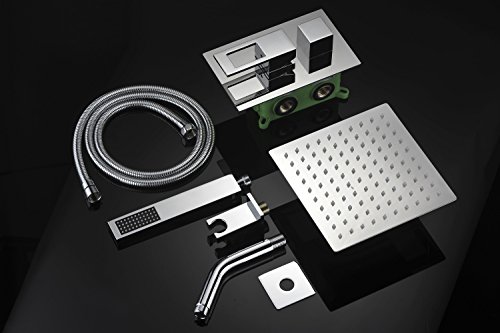 Shower Faucet Sets Complete,Rough-In Valve Included And Full Metal Components In Chrome Finish,Sumerain #TOP7