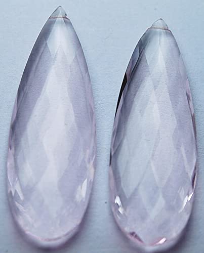 Quartz rose poire 15x45mm pour créer vos boucles d'oreilles bohèmes
